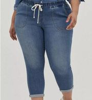 Torrid Womens Cropped Pull-On Boyfriend Super Soft Mid-Rise Plus Jeans Size 2 2X