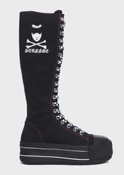 and Emily the Strange canvas platform calf boots