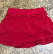 size 4, deep red color  skirt