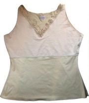Spanx Nude Compression Slimming Cami Sz. 2X Lace V Neck Shape Wear