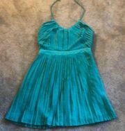 Beautiful green pleated halter dress