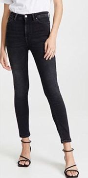 Acne Studios Peg Used Black High Rise Skinny Jeans Women’s Size 24