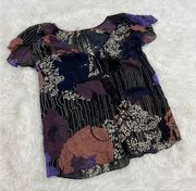 Nordstrom flounce silk blouse M