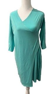 Sigrid Olsen Turquoise Cocktail Party Wrap Style Dress