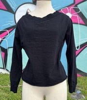 ASOS Design Black Boat Neck Sweatshirt Size 4
