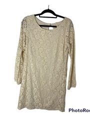 NWT Juniors Red Camel Cream Lace Dress Size M