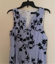 Blue and Black Sleeveless Dress by Ivanka Trump Size 14