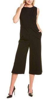 Lafayette 148 New York Rooney Sleeveless Cropped Jumpsuit in Black Size XL NWT