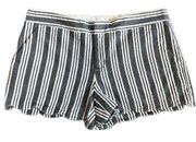 EUC Gray White Stripe Scallop Hem Shorts