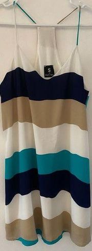 S by Style Rack Striped Spaghetti Strap Mini Flowy Dress Women's Sz M