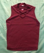 Women’s Sleeveless Cropped Maroon Halter Top Size M