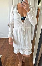 H&M White Crochet Swimsuit Tunic Coverup