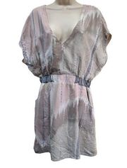 MYNE Ashley Ann. Silk Mini fit flare tie dye dress