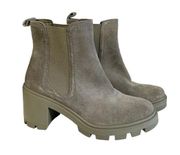 Splendid Womens Olive Green Suede Leather Block Heeled Melisa Boots Size 8.5 NWT