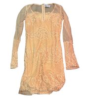 Boutique Formal Dress Peach Lace