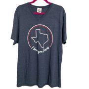 ATX Mafia Women's Texas Navy Blue V-Neck T-Shirt Size Extra Large