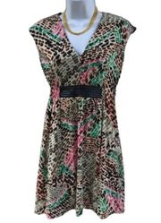 Donna Ricco New York Pretty Multicolored Dress.‎ Size 2P. Pre-loved