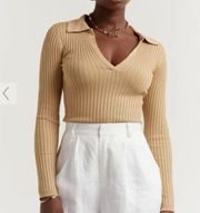 DISSH peyton camel rib knit top