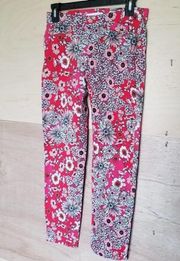 Linda Matthews Floral Ankle Cropped Pants