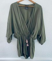 Vince Camuto swim romper green bikini cover up XS