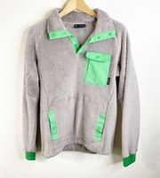 Cotopaxi Quarter Snap Jacket Neutral Green Trim Pullover Size Small
