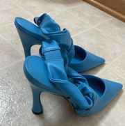 Blue Pointed Toe Pumps