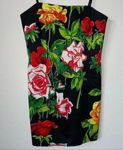 David Meister Floral Print Strapless Sheath Dress Size 4