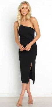 Petal & Pup Xiomar Black One Shoulder Midi Dress 8