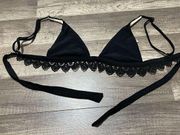 Kendall and Kylie Black Lace Trim Bikini Top