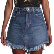 We The Free Bailey Fringe Denim Mini Skirt