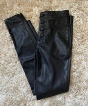 - Black Vegan Leather Pants Size 27