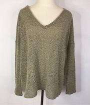 PIKO 1988 Taupe V-Neck Acrylic Sweater Large