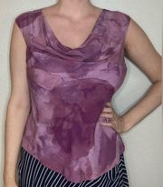 Classiques Entier Atlier 100% Silk Purple Blouse Size Medium