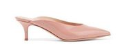 Gianvito Rossi Women's 55mm Patent-Leather Mules Pointed Toe in Pink Size 40.5