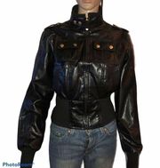 XOXO faux leather bomber jacket