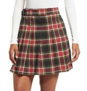 BP NORDSTROM Skirt Medium Tartan Plaid Pleated Belted Preppy School Prep NWT