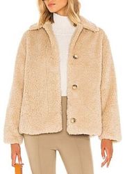 Vince Textured Faux Fur Jacket Shacket Teddy: Light Fauna Tan Beige