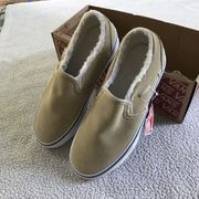 Vans Asher Slip On Shoes Womens 6.5 Suede Sherpa Desert Taupe Sneakers NEW