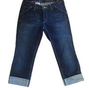 WB071 - Women's Curvy Tomboy Cropped Jean Sz. 6X22 Cuffed Pockets