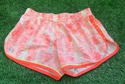 Under Armour fitted orange pink tie dye running active shorts size medium