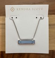 Kendra Scott Leanor Silver Tone Rhodium Plated Periwinkle Necklace NWT