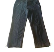 Cache Womens 10 Vintage Black Cropped Mid Rise Zipper Detail Slacks Pants