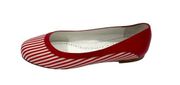 Brooks Brothers Women's Red White Striped Slip-On Leather Ballet Flats Size 6