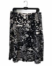 Plus Size 14 Black White Pleated Skirt