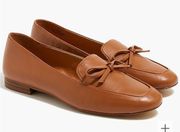 J. Crew tan leather bow loafers