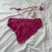 Free People  Pink Crochet Halter Top