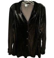 Vintage Sag Harbor Woman Black Velvet Blouse