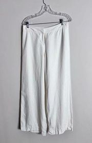 Lafayette 148 white wide leg flair linen pants sz 6