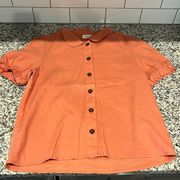 Bohme | Mod Ref Button Up Linen Shirt Size Small