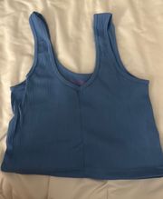 blue tank top